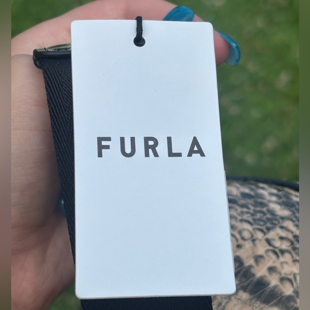 Furla Snakeskin Crossbody with Coin Pouch - Modern Luxe Statement NWT - Picture 4 of 15